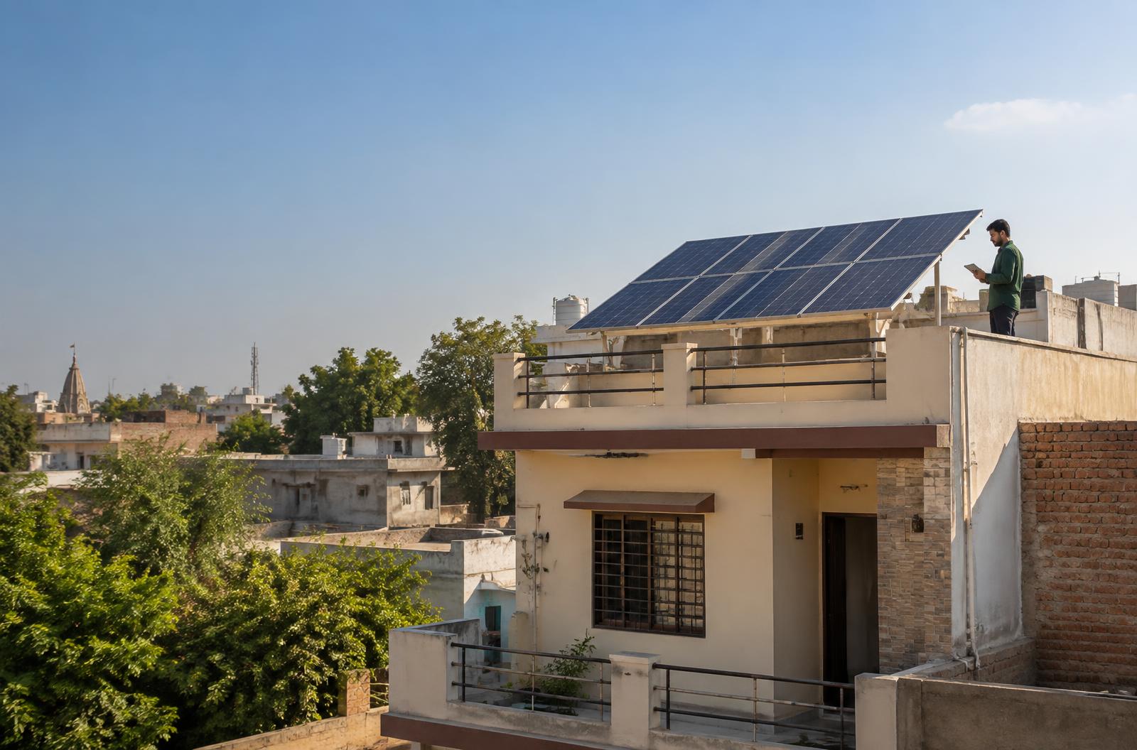 Central India home with a professionally installed rooftop solar system